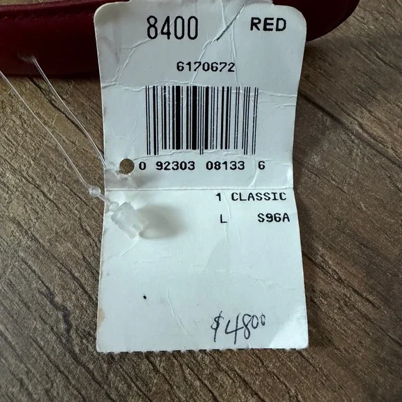 Coach Vintage Red Leather Belt Gold Brass Buckle Large NWT - Picture 4 of 10